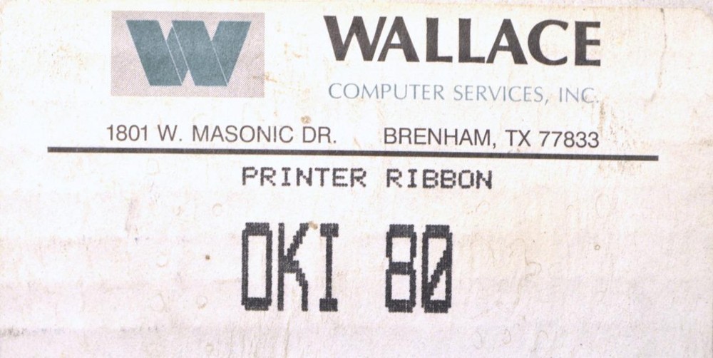 NEW WALLACE OKI80 PRINTER RIBBON (8 AVAILABLE)