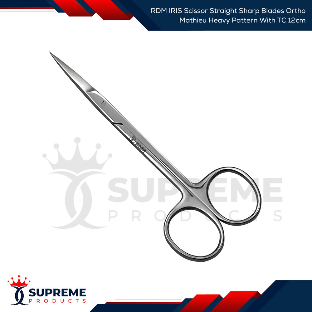 RDM 2 IRIS Scissors Straight Sharp Blades Ortho Mathieu Heavy Pattern  12cm
