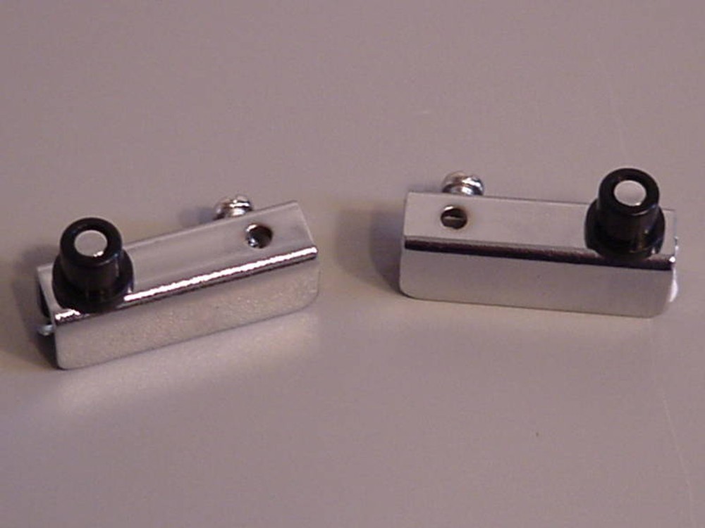 (1 PAIR) CHROME GLASS DOOR HINGES