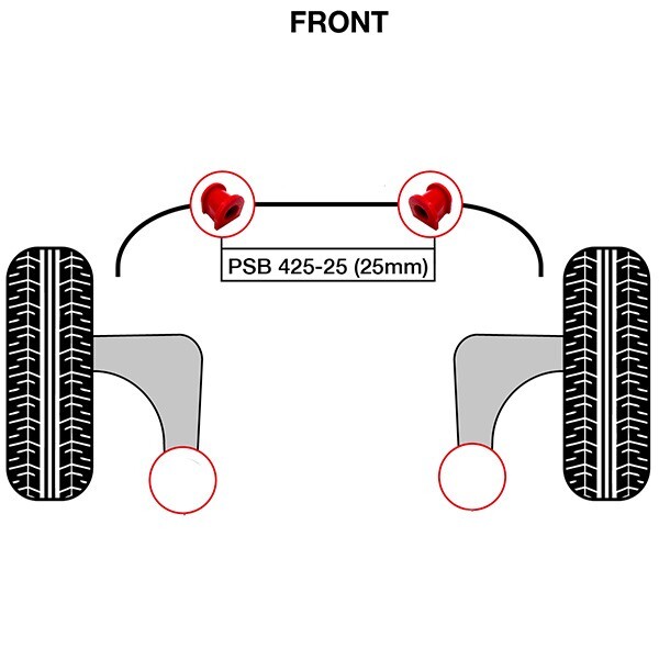 2x Lexus ES (02-06) Front Sway Bar Polyurethane Bushing Kit (24mm)