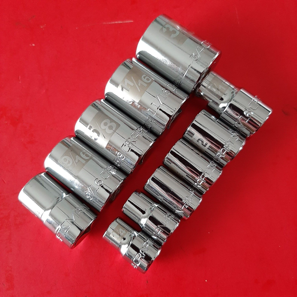 NEW 11 Piece Craftsman 3/8" & 1/2" Drive 8 Point Double Square Socket Set