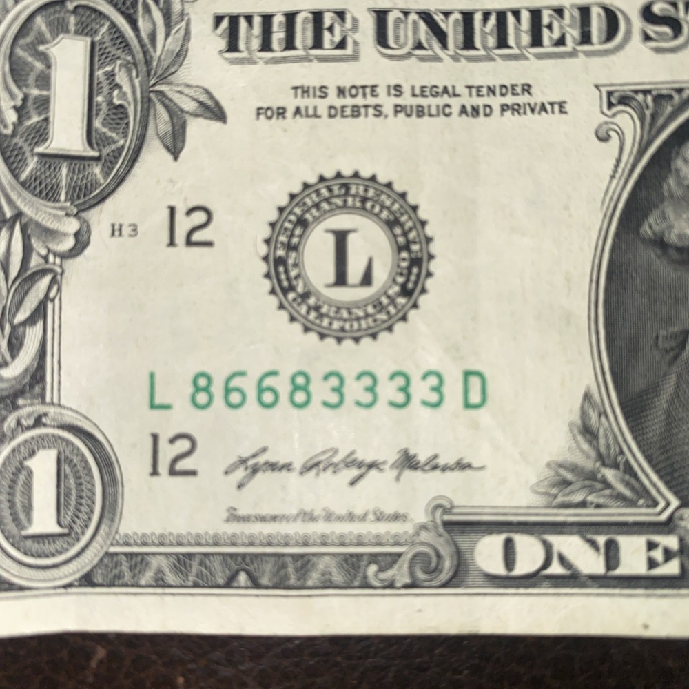 $1 Dollar Bill Error Print Series 2021
