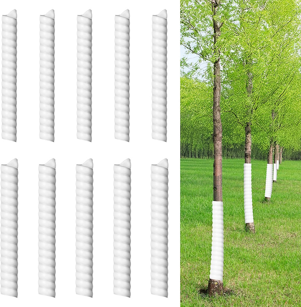 10 Pcs Tree Trunk Protector - 2 Size Plastic Spiral Tree Guard Tree Trunk Protec