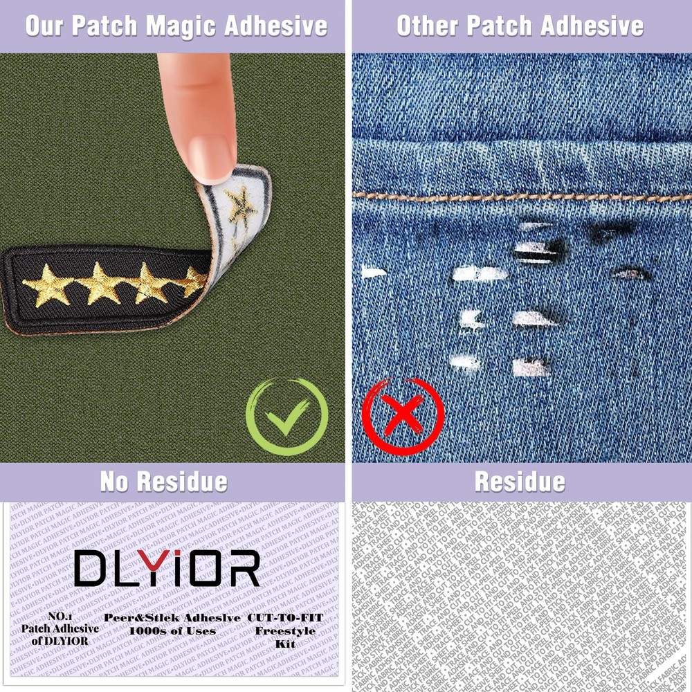 Patch Magic Adhesive, Washable Double-Sided Glue for Iron On Patches and Cut ...