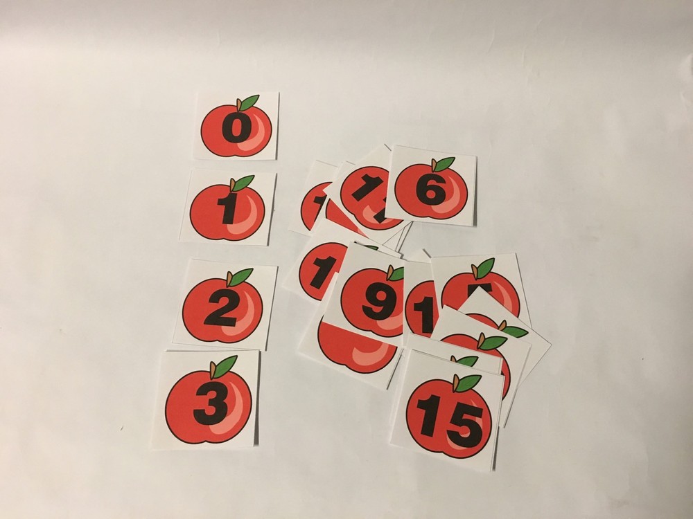 Learning Center - Apples Numbers - 36 Laminated cards Teaching Supplies MATH