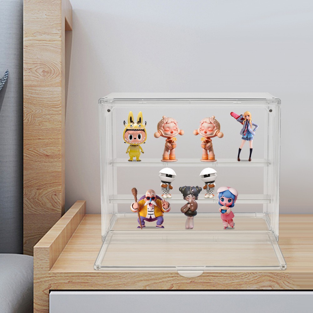 Compact 2-Tier Display Shelf Clear Cake Cupcake Bread Storage Box Display Case