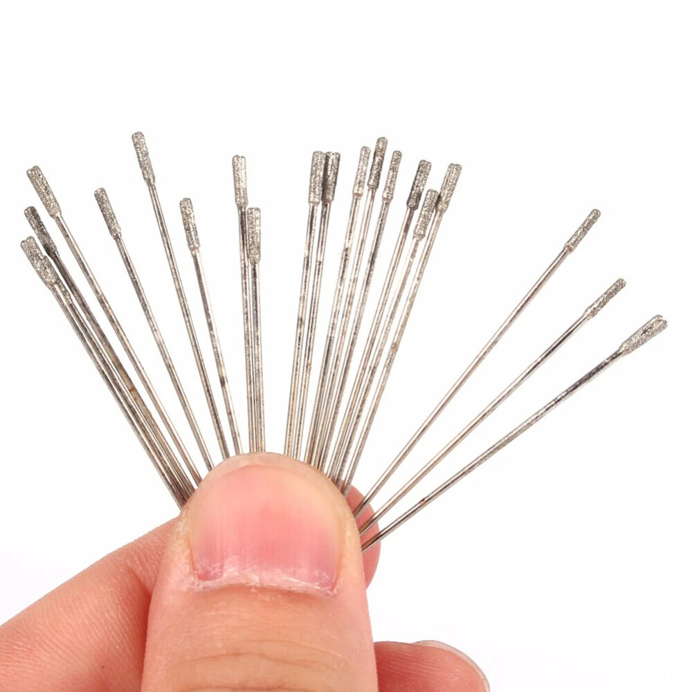 Diamond Lapidary Drill Bits Solid Needle Jewelry Jade Drill Hole Tools 1- 2.2mm