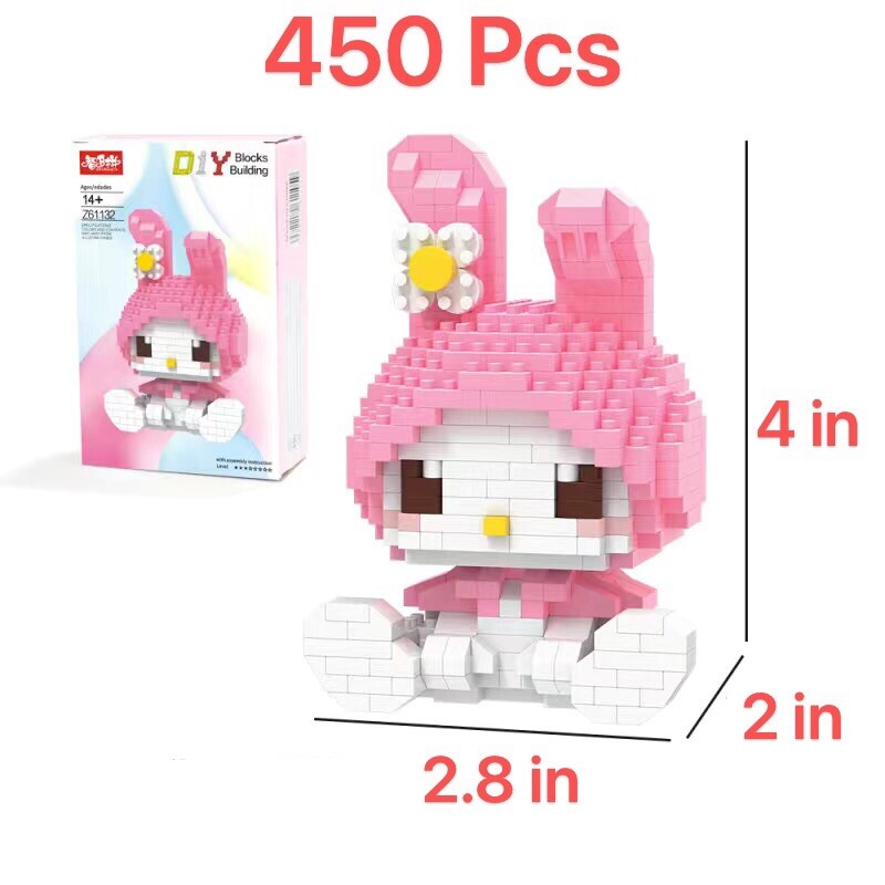 My Melody Mini Building Blocks , 450 Pcs Puzzle Building Blocks Challenging Gift