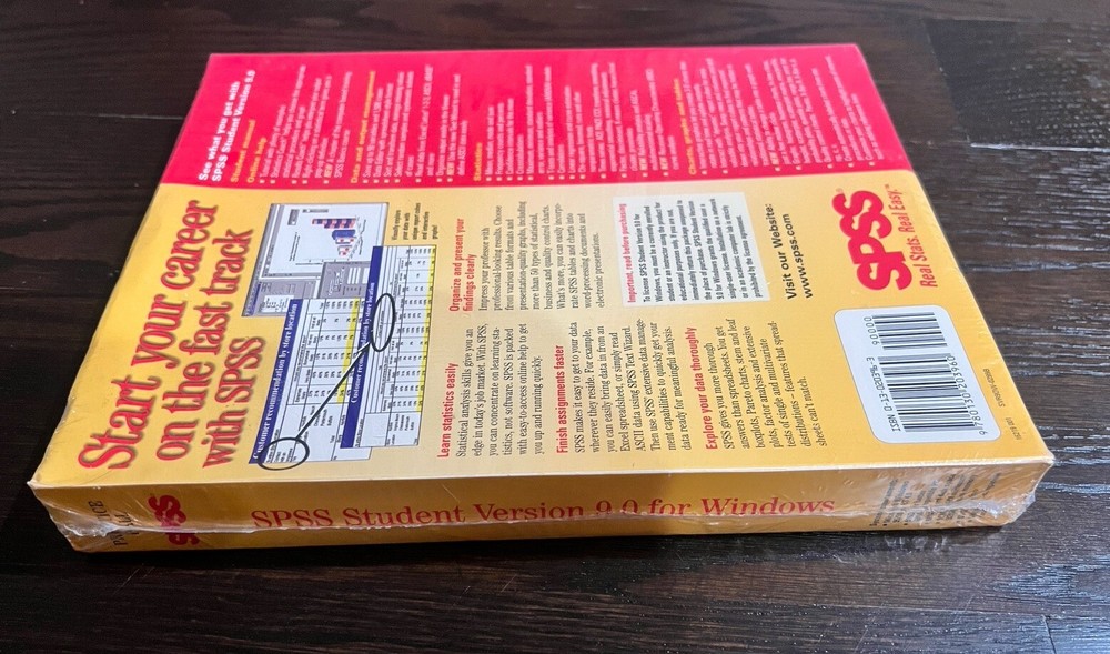 SPSS Student Version 9.0 Software for Windows WIN 95/98 & WIN NT Version 4.0 NEW