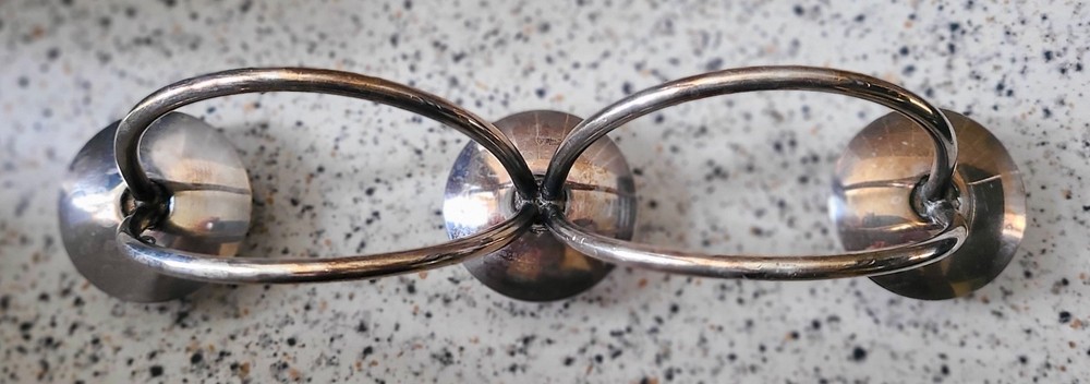 VINTAGE DANISH SILVER - PLATED CANDLESTICK - 23cm WIDE