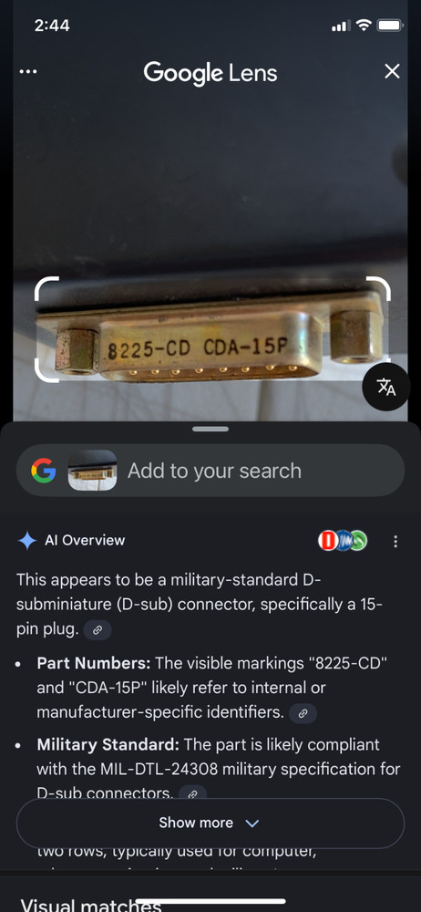 Vintage Computer Mouse Control ? Push Button Joystick 8225-CD CDA-15P Alps Japan