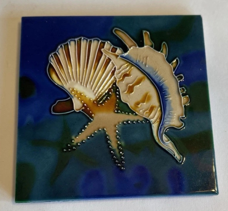 Art Tile Trivet Seashell and Starfish