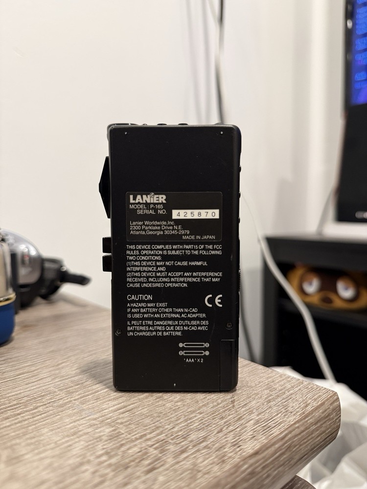 Lanier P165 Handheld Cassette Voice Recorder