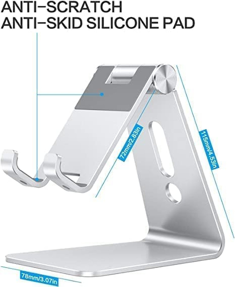 Adjustable Cell Phone Stand, C2 Aluminum Desktop Phone Dock Holder Compa
