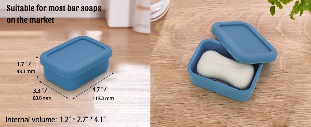 Enhanced Leak-Proof Silicone Soap Case with Draina Layer.
