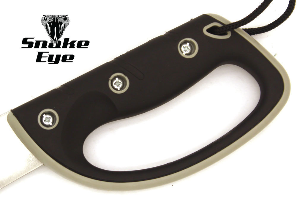 Snake Eye Tactical Full Tang Two Tone Handle Silver Sawback Fixed Blade Machete