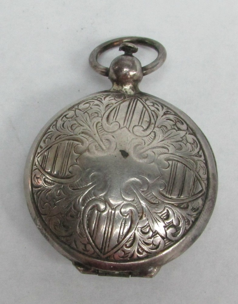 ANTIQUE GERMAN SILVER COIN LOCKET WITH 1823 BRITISH COIN