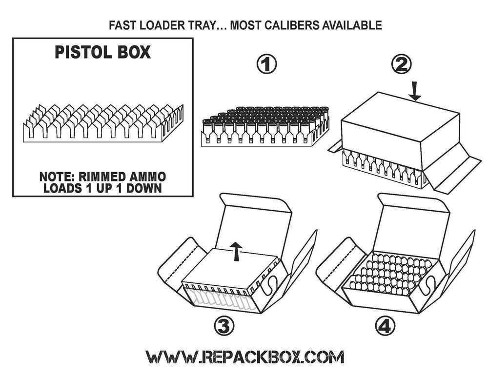 REPACKBOX® 100 BOX BUNDLE - Military Cardboard 357 MAGNUM Ammo Box