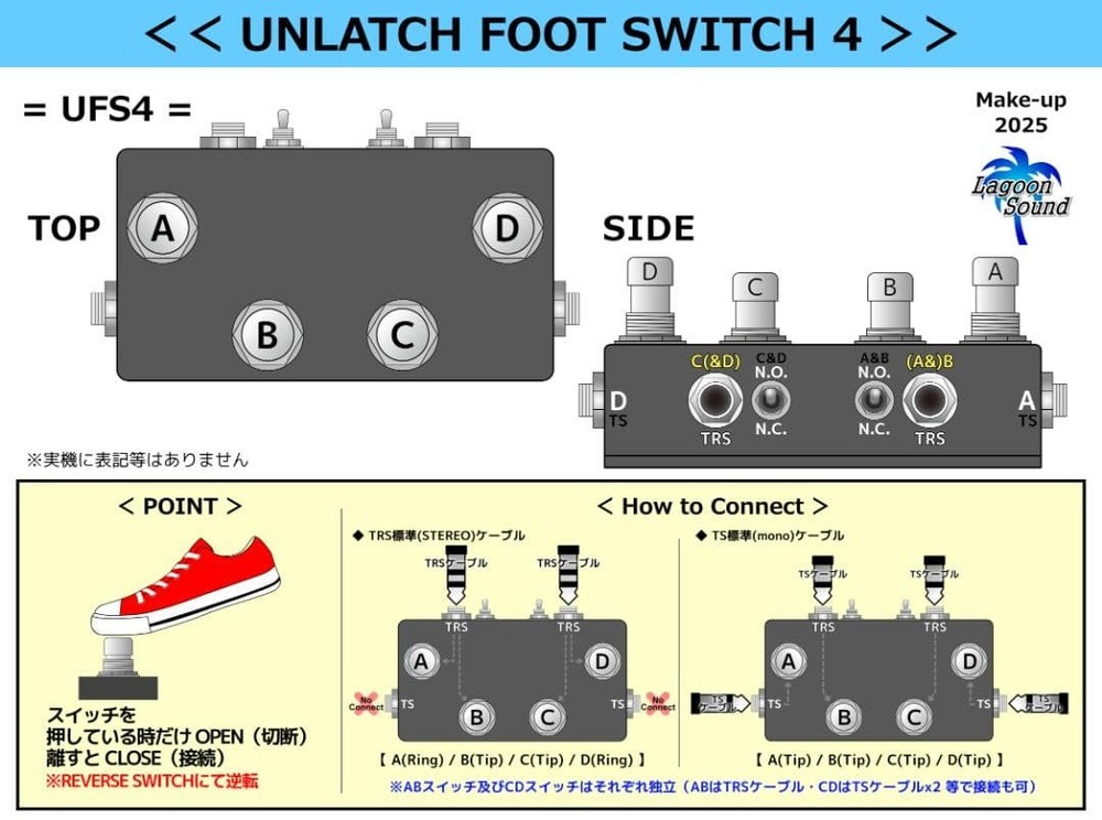 UFS4] UNLATCH FOOT SWITCH 4 (unlatch) 4 s