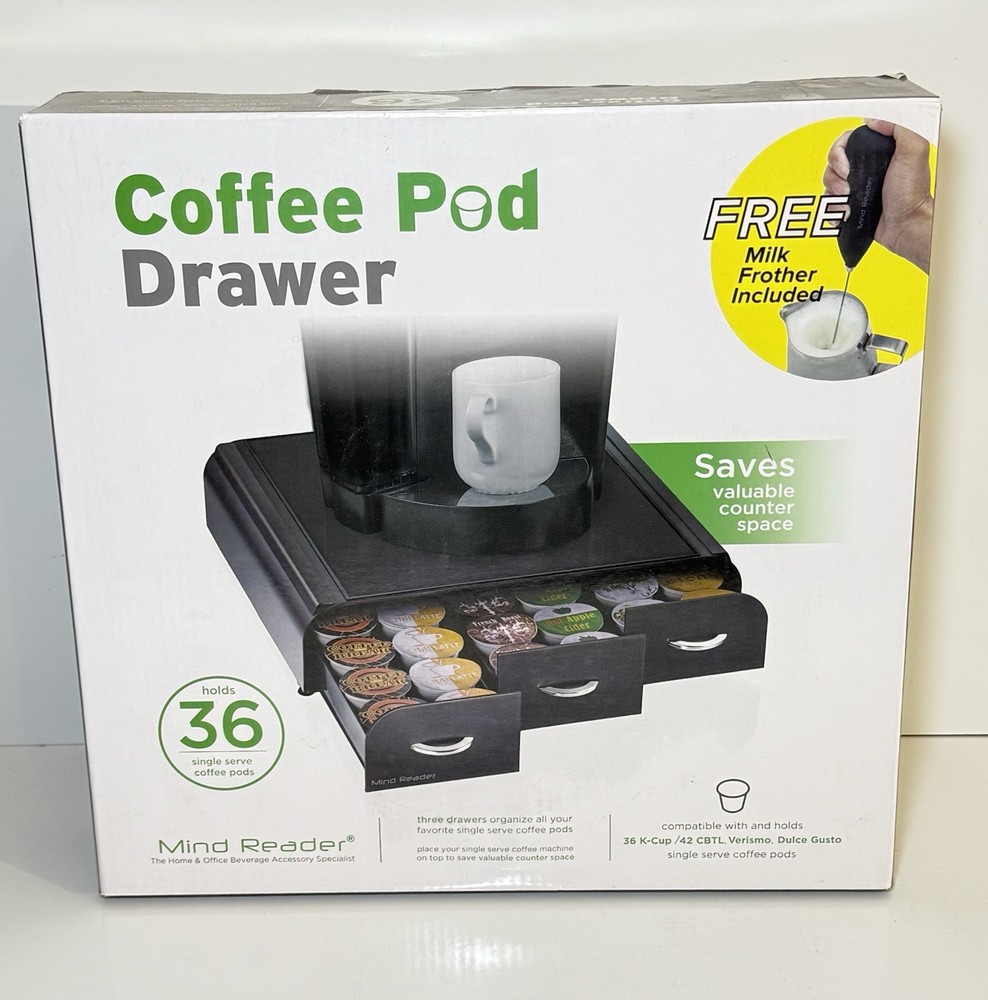 Mind Reader Single Serve Coffee Pod Organizer Drawer, 36 Pod Capacity