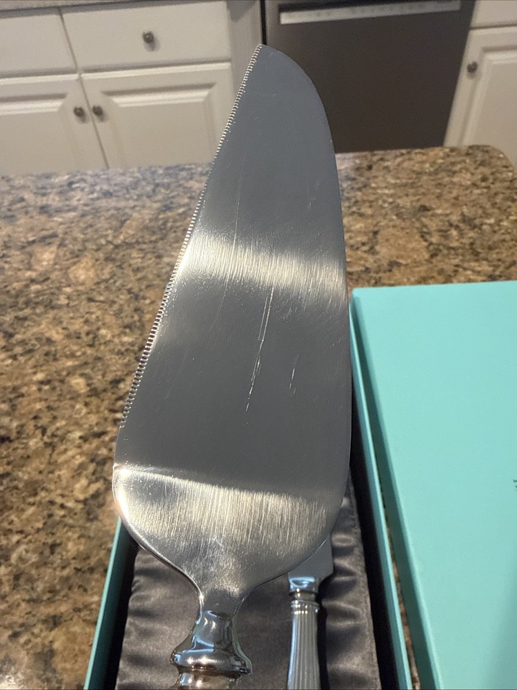 Tiffany & Co. Lotus Pattern Sterling Silver Wedding Cake Serving Set