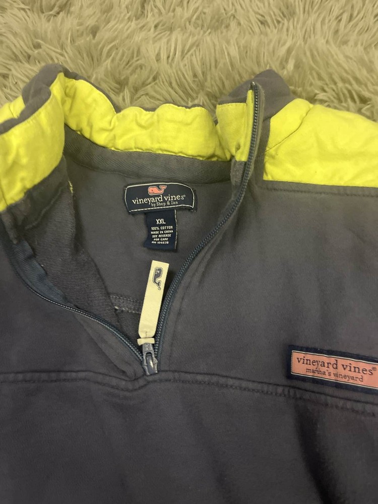 Vineyard Vines Performance 1/4 Zip Pullover Men's Blue Yellow Long Sleeve