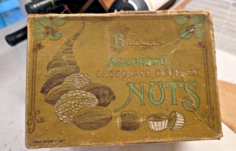Antique Blocks Atlanta Assorted Chocolate Covered Nuts Box Candy