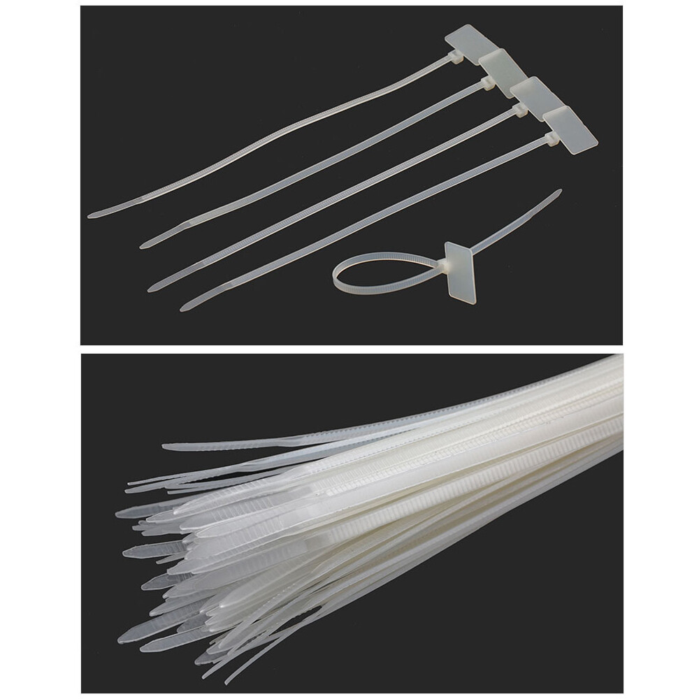White Nylon Plastic Cable Ties Zip Tie Wraps Markable Self-Locking Various Size