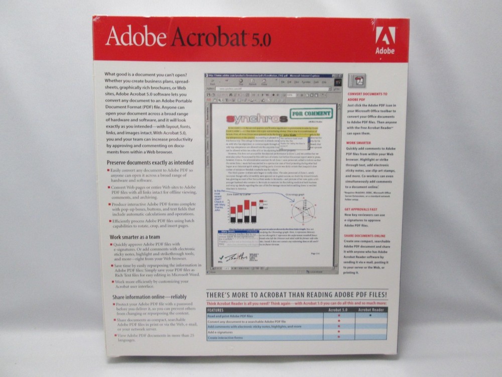 Adobe Acrobat 5.0 Update for Windows New Sealed in Box