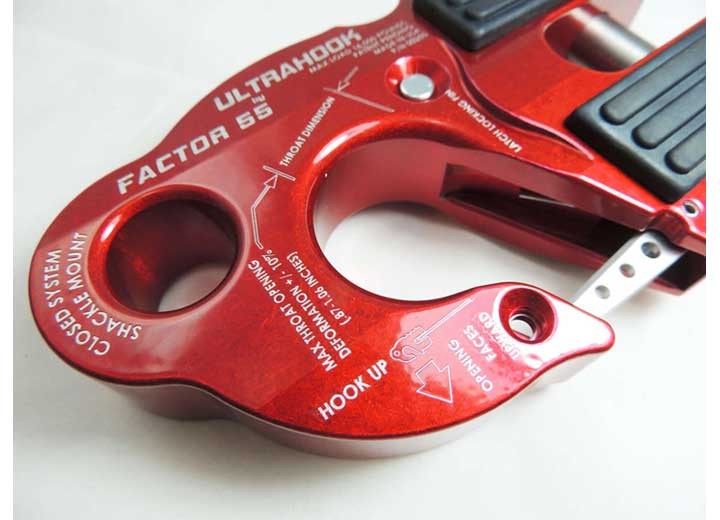 Factor 55 00250-01 UltraHook Winch Hook Closed System Shackle 16,000 lbs - Red