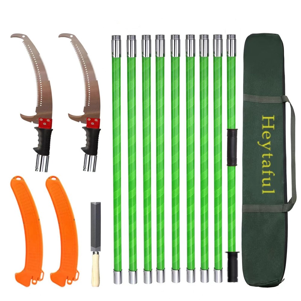 Manual Pole Saw 30 FT Extendable Tree Pruner High Branches Trimming for Pruni...