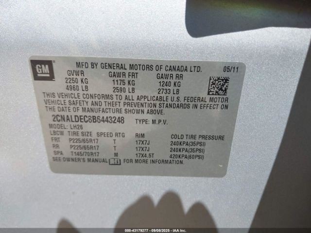 Driver Left Front Window Regulator Fits 10-11 EQUINOX 4827089
