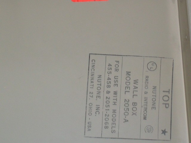 Vintage Nutone 2051/2054 Intercom Master Unit Tested Working