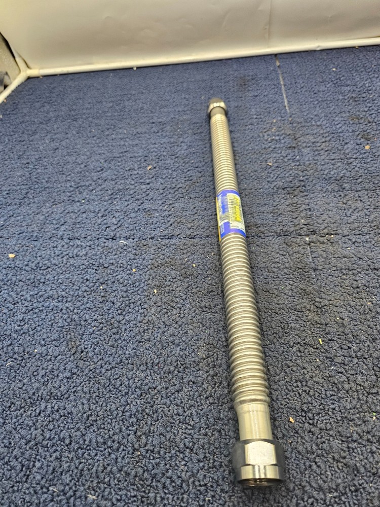 (QTY 3) BrassCraft SWB00-18N Coated Stainless Steel Water Heater Connector 18" L