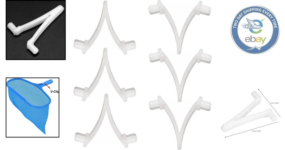 Durable V-Clips for Telescopic Pool Poles - Essential 6 Pack for Pool Cleaning