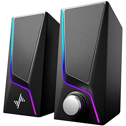 NYLAVEE COMPUTER SPEAKERS PC 6 LIGHTING MODES USB POWERED SK400 - BLACK