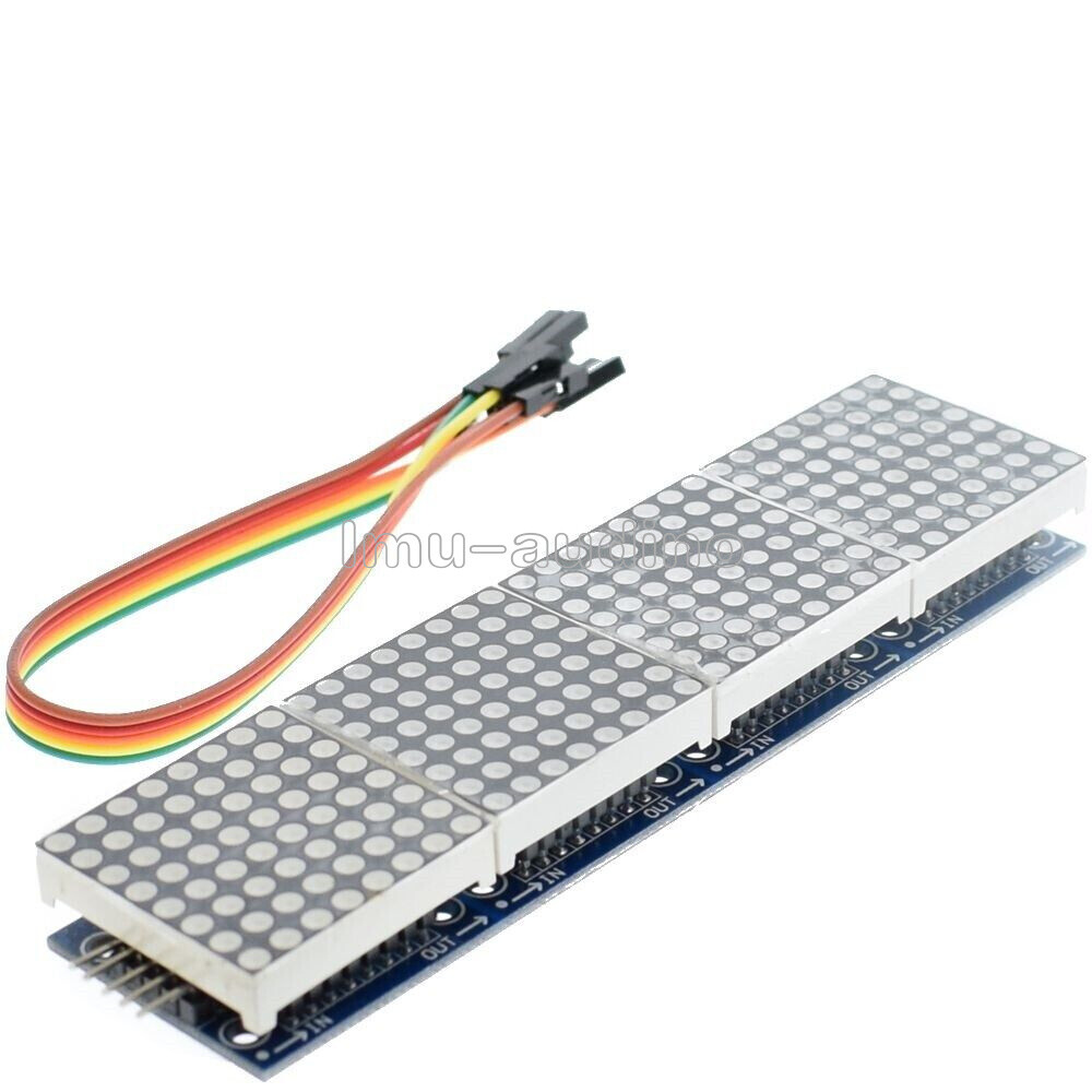 MAX7219 Dot Matrix Module Red Microcontroller 4In1 Display 5P Line For Arduino