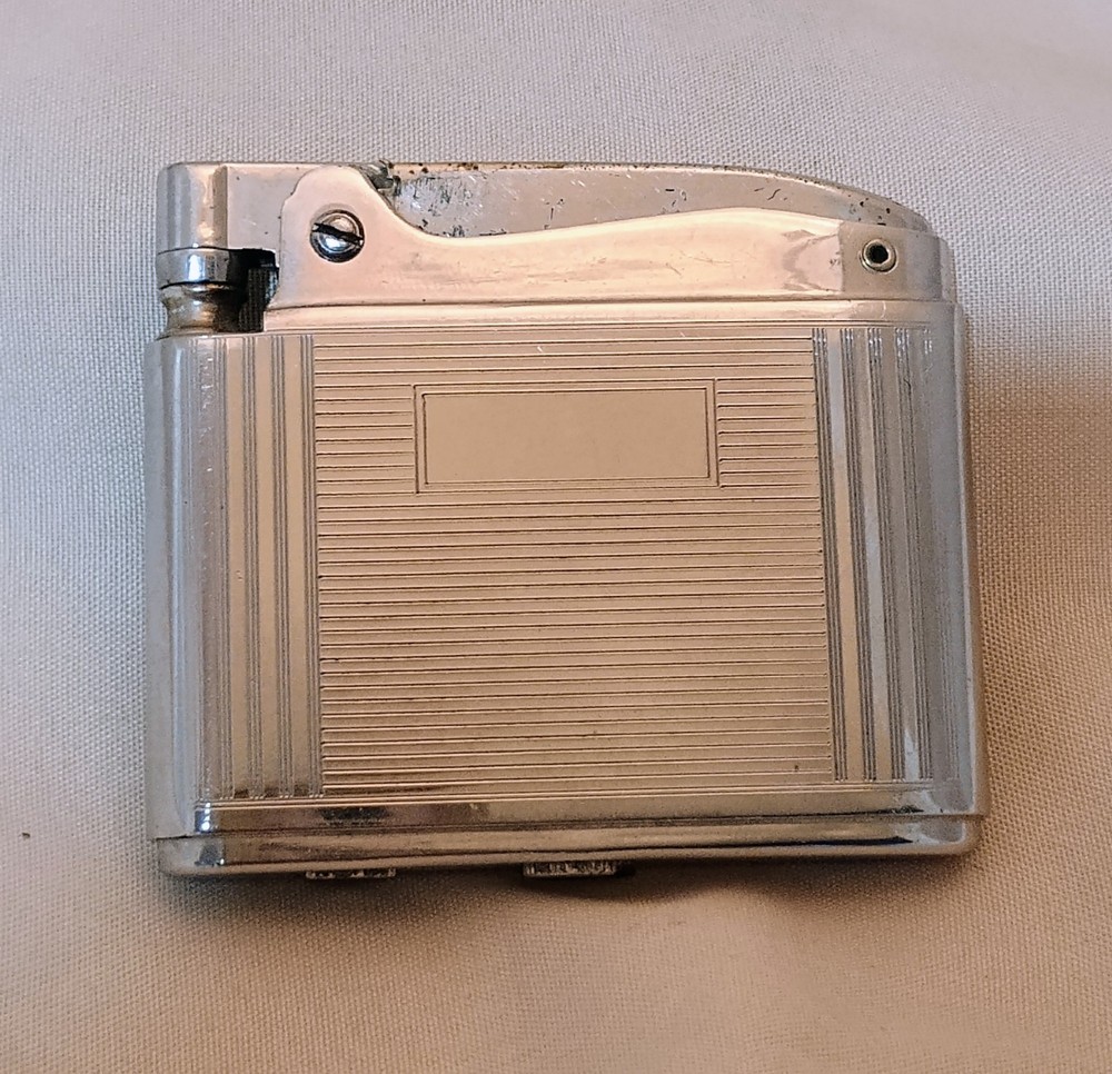 Vintage Silver Tone Ronson Adonis Lighter Art Deco 2"