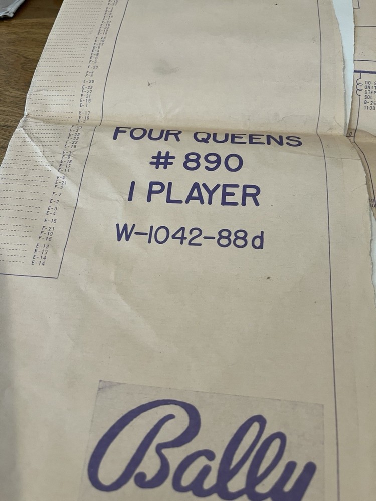 Four Queens Pinball Schematic