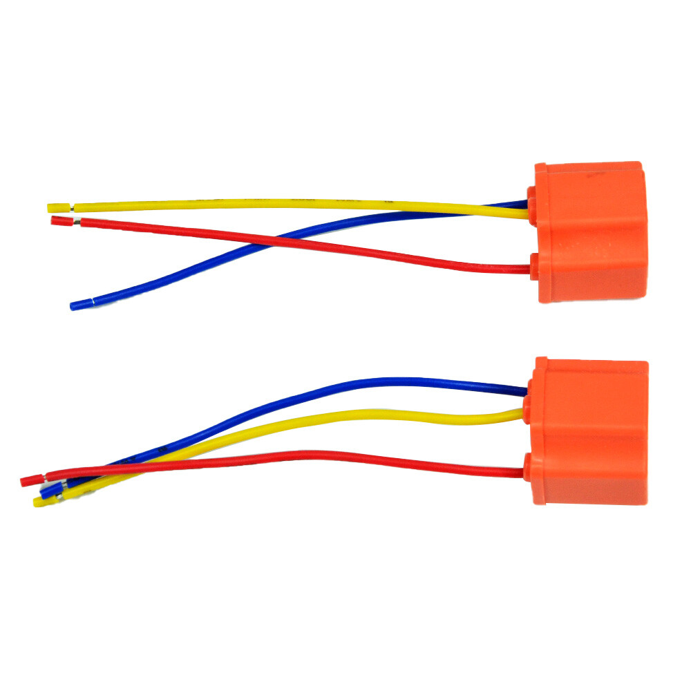 2X H4/9003 Female Ceramic Headlight Connector Pigtail Plug Adapter Socket US