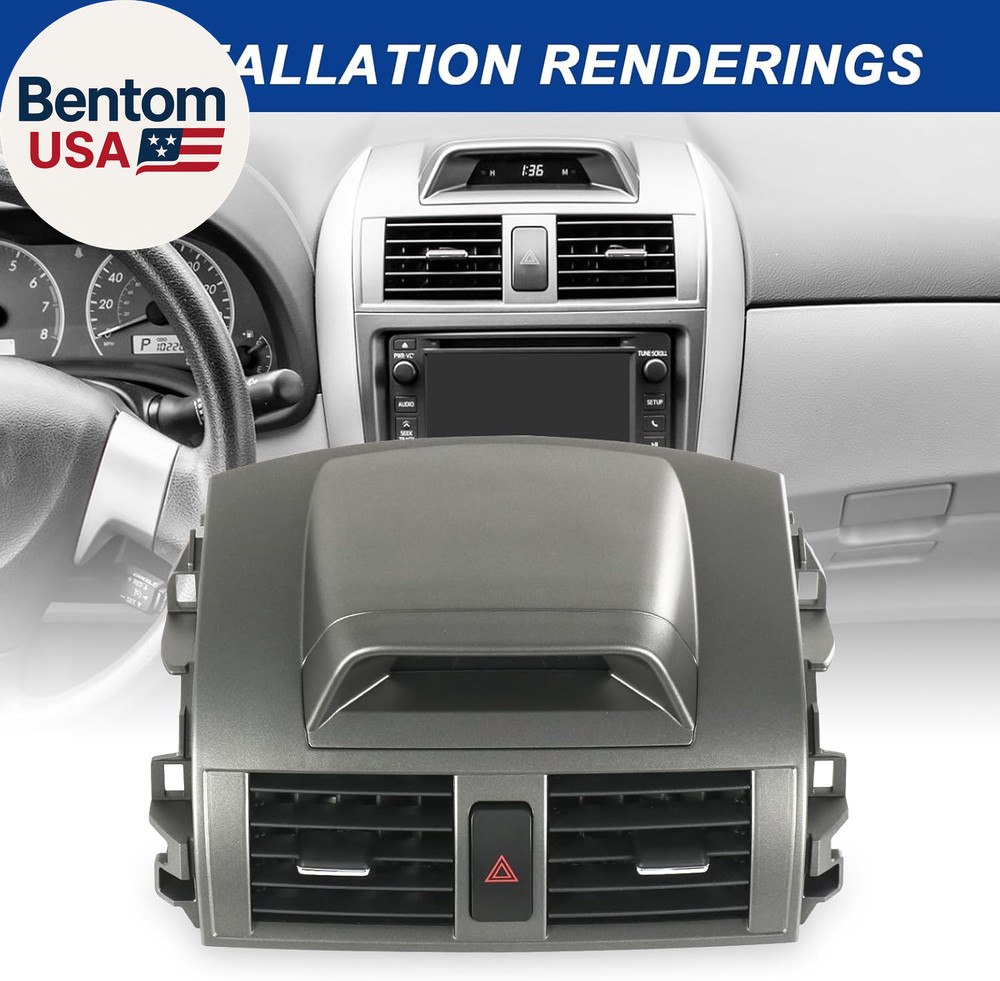 Center Dash A/C Outlet Air Vent Panel with Emergency Switch Clock Button Compati