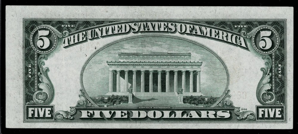 1928-E $5 Red Seal United States Note~ ALMOST UNCIRCULATED