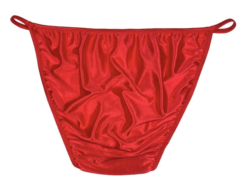 Satin String Bikini Second Skin Satin Red XL
