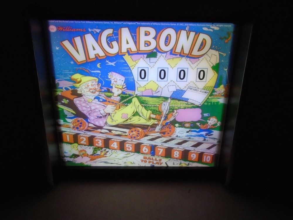 Williams Vagabond Pinball Head LED Display light box