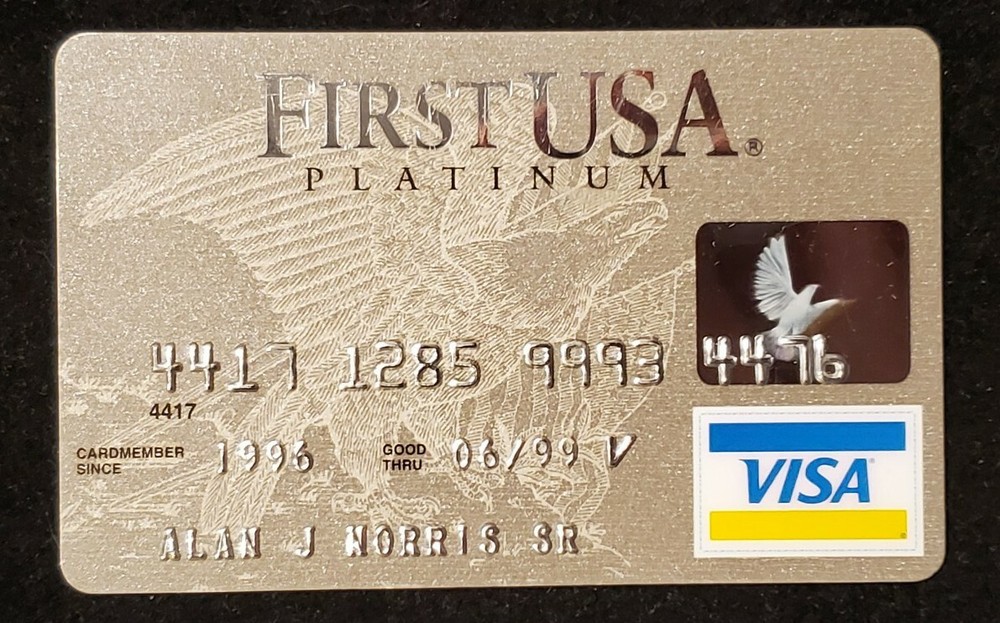 First Union Platinum Visa exp 1999. cc1322