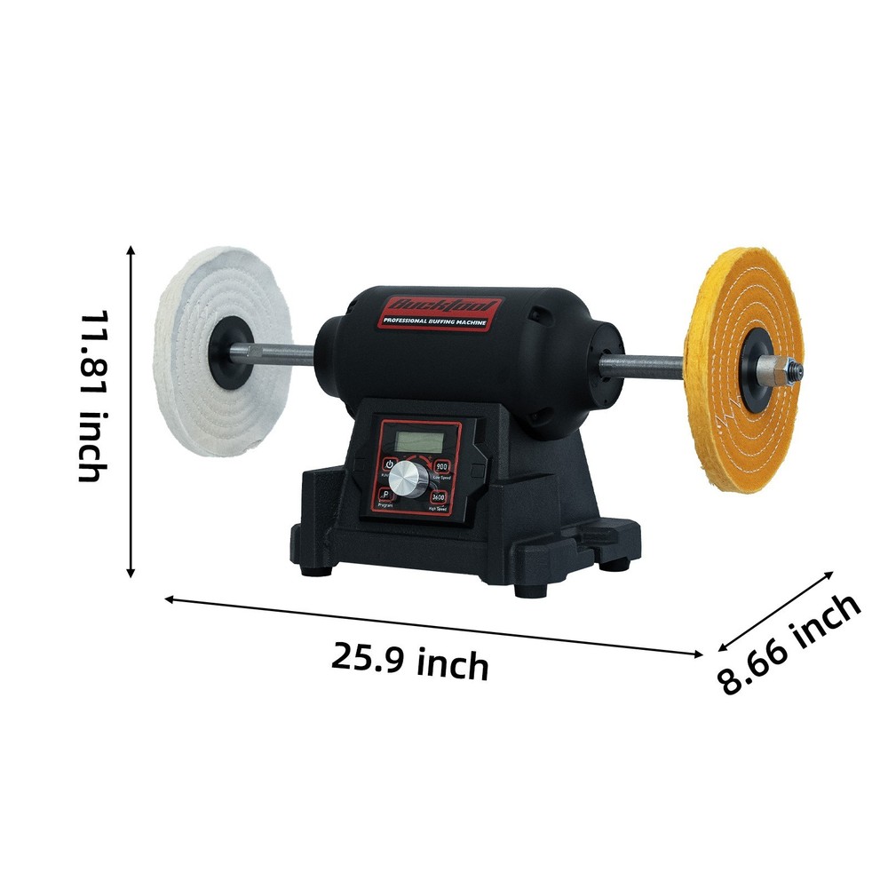 BUCKTOOL 1HP VFD Motor 8-Inch Variable Speed Bench Buffer Polisher TDS-I200VBG