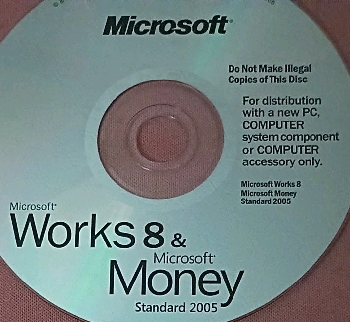 PC Software MICROSOFT Works 8 & MS Money Standard 2005