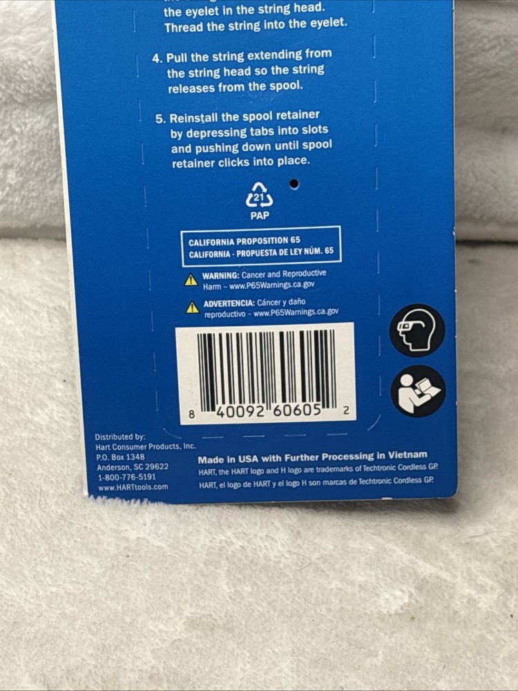 HART .080 Line and Spool 4 Pack Fits Most Auto Feed String Trimmers Replacement