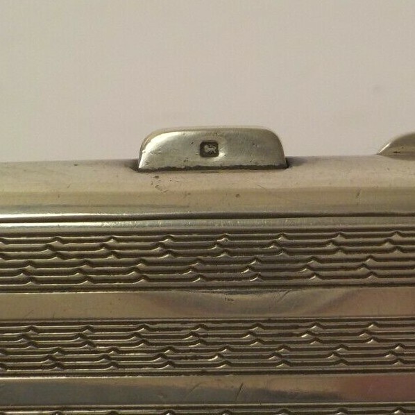 English Sterling Silver Cigarette Case, c. 1922, Monogram