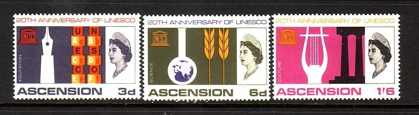 ASCENSION....  1967  UNESCO set mint